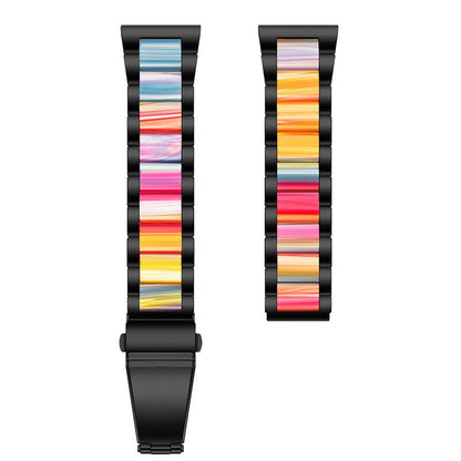 20mm Three Beads Upgraded Stainless Steel Resin Retro Strap Bracelet Wristband for Samsung Galaxy Watch4 40mm / Watch4 44mm / Watch4 Classic 46mm / Watch4 Classic 42mm