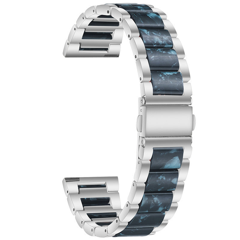22mm Three Beads Wristband Strap Stainless Steel Fashion Sleek Resin Bracelet for Huawei Watch 3 / 3 Pro / Samsung Galaxy Watch 3 45mm / 46mm / Garmin Venu 2