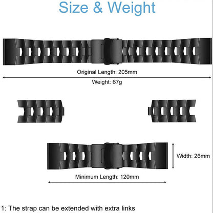 26mm Titanium Metal Quick Release Easy Fit Watch Band Replacement Strap for Garmin Fenix 6X / Fenix 3 / Fenix 3 HR / Fenix 5X