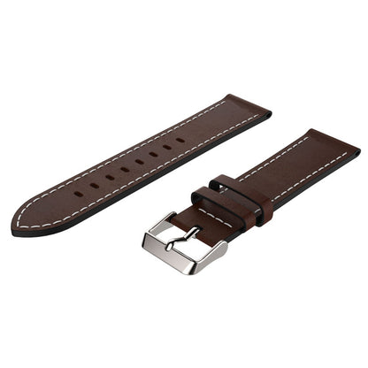 20mm Leather Watch Band with Adjustable Buckle Wrist Strap for Samsung Galaxy Watch4 40mm/44mm Watch4 Classic 42mm/46mm