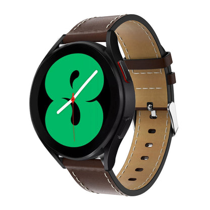 20mm Leather Watch Band with Adjustable Buckle Wrist Strap for Samsung Galaxy Watch4 40mm/44mm Watch4 Classic 42mm/46mm