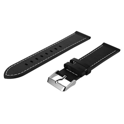 20mm Leather Watch Band with Adjustable Buckle Wrist Strap for Samsung Galaxy Watch4 40mm/44mm Watch4 Classic 42mm/46mm