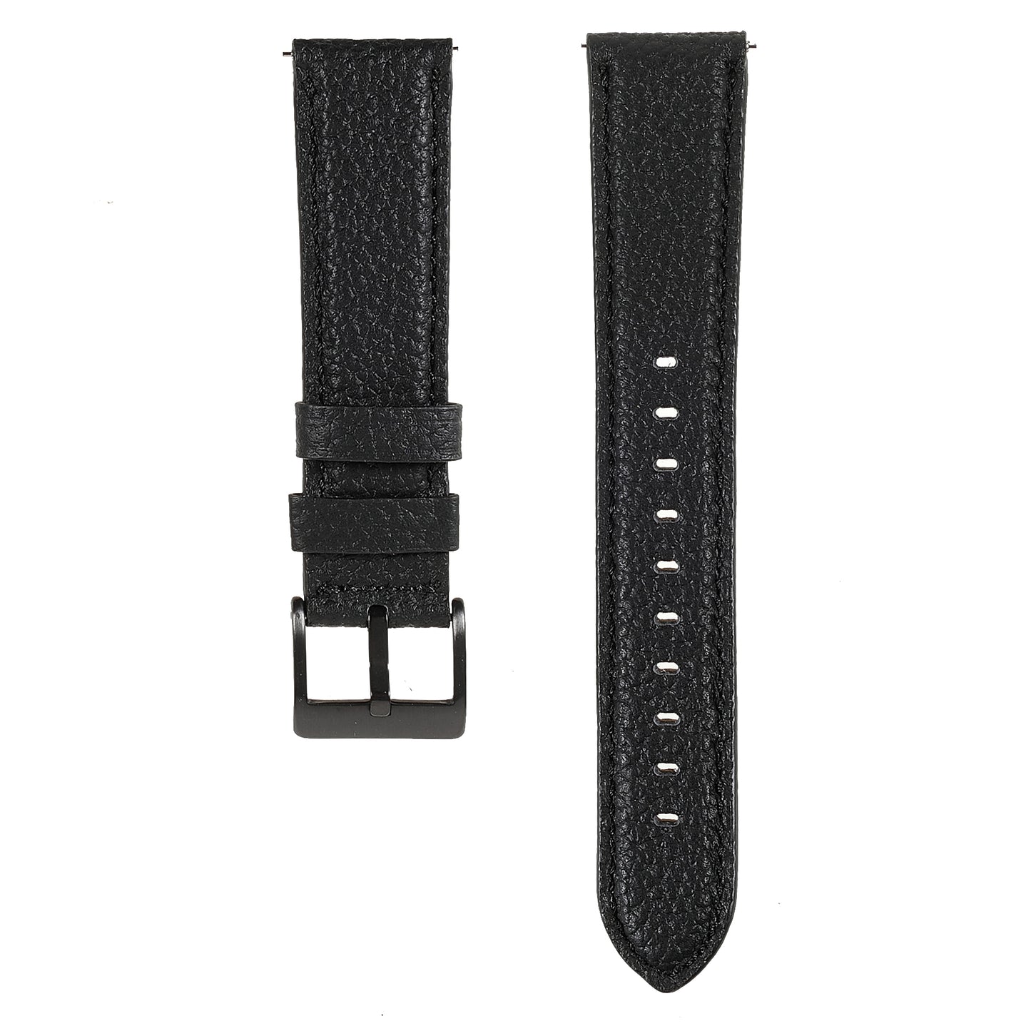 22mm Litchi Texture Genuine Leather Watch Band Adjustable Replacement Bracelet for Samsung Gear S3 Classic /Gear S3 Frontier/Galaxy Watch 46mm