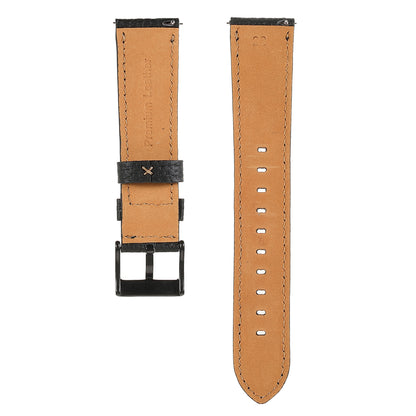 22mm Litchi Texture Genuine Leather Watch Band Adjustable Replacement Bracelet for Samsung Gear S3 Classic /Gear S3 Frontier/Galaxy Watch 46mm