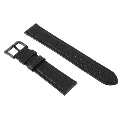 22mm Litchi Texture Genuine Leather Watch Band Adjustable Replacement Bracelet for Samsung Gear S3 Classic /Gear S3 Frontier/Galaxy Watch 46mm