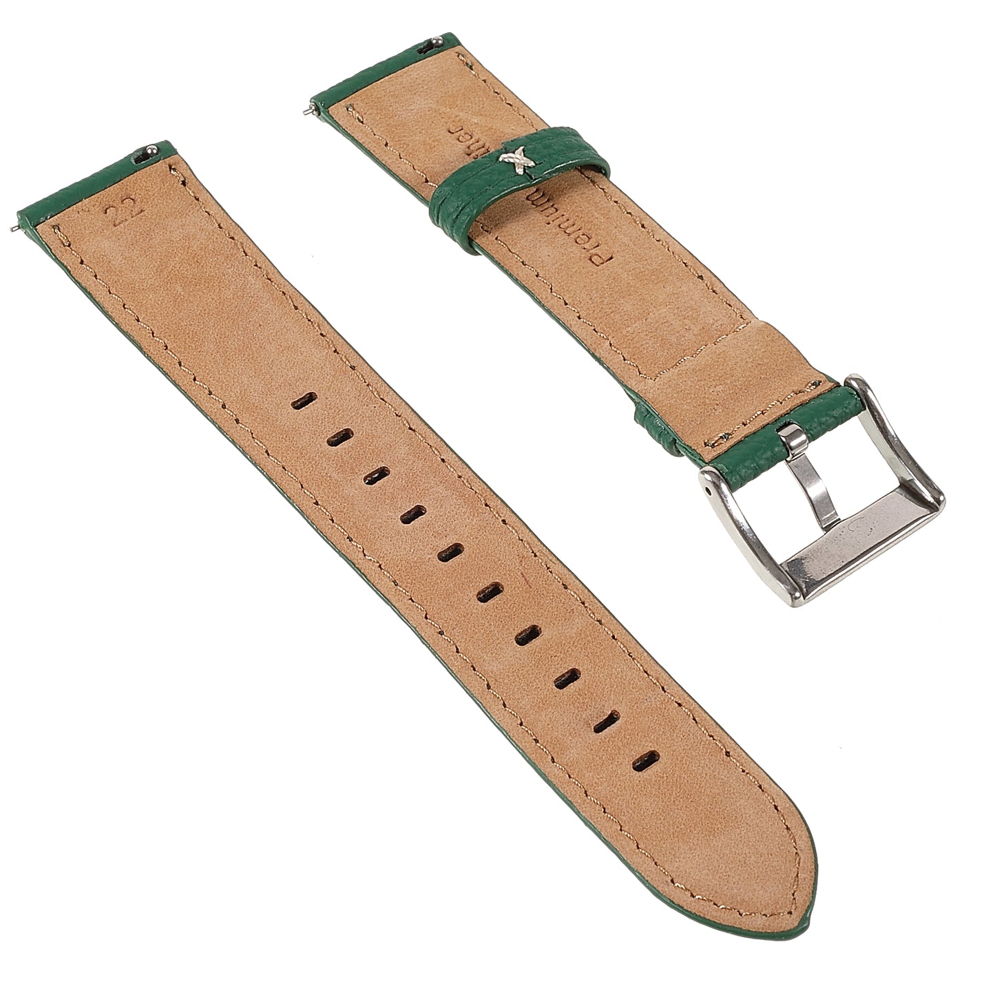 22mm Litchi Texture Genuine Leather Watch Band Adjustable Replacement Bracelet for Samsung Gear S3 Classic /Gear S3 Frontier/Galaxy Watch 46mm
