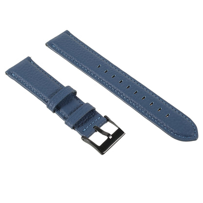 22mm Litchi Texture Genuine Leather Watch Band Adjustable Replacement Bracelet for Samsung Gear S3 Classic /Gear S3 Frontier/Galaxy Watch 46mm