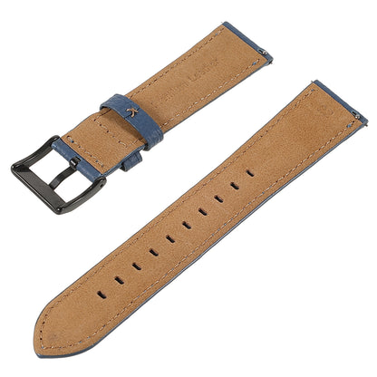 22mm Litchi Texture Genuine Leather Watch Band Adjustable Replacement Bracelet for Samsung Gear S3 Classic /Gear S3 Frontier/Galaxy Watch 46mm