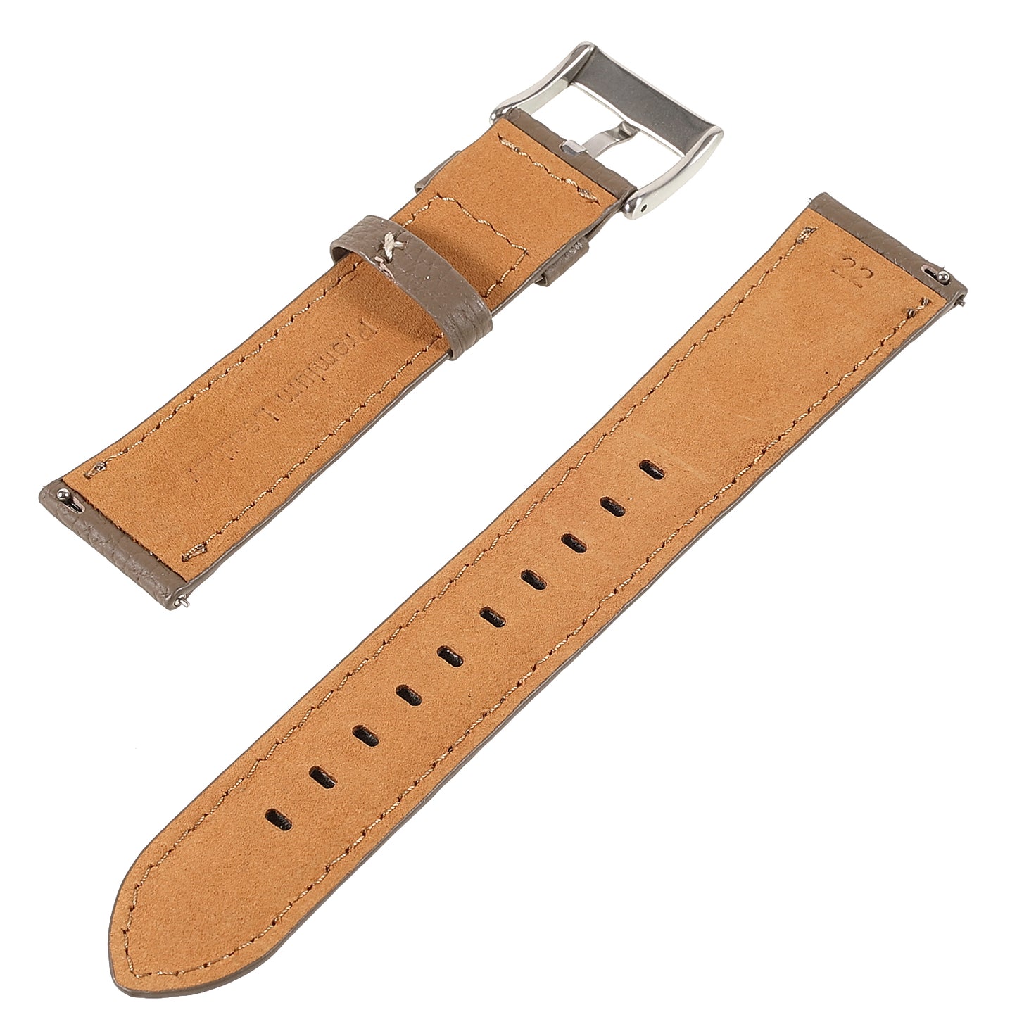 22mm Litchi Texture Genuine Leather Watch Band Adjustable Replacement Bracelet for Samsung Gear S3 Classic /Gear S3 Frontier/Galaxy Watch 46mm