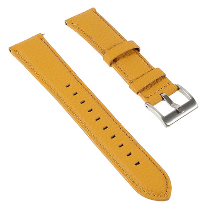 22mm Litchi Texture Genuine Leather Watch Band Adjustable Replacement Bracelet for Samsung Gear S3 Classic /Gear S3 Frontier/Galaxy Watch 46mm