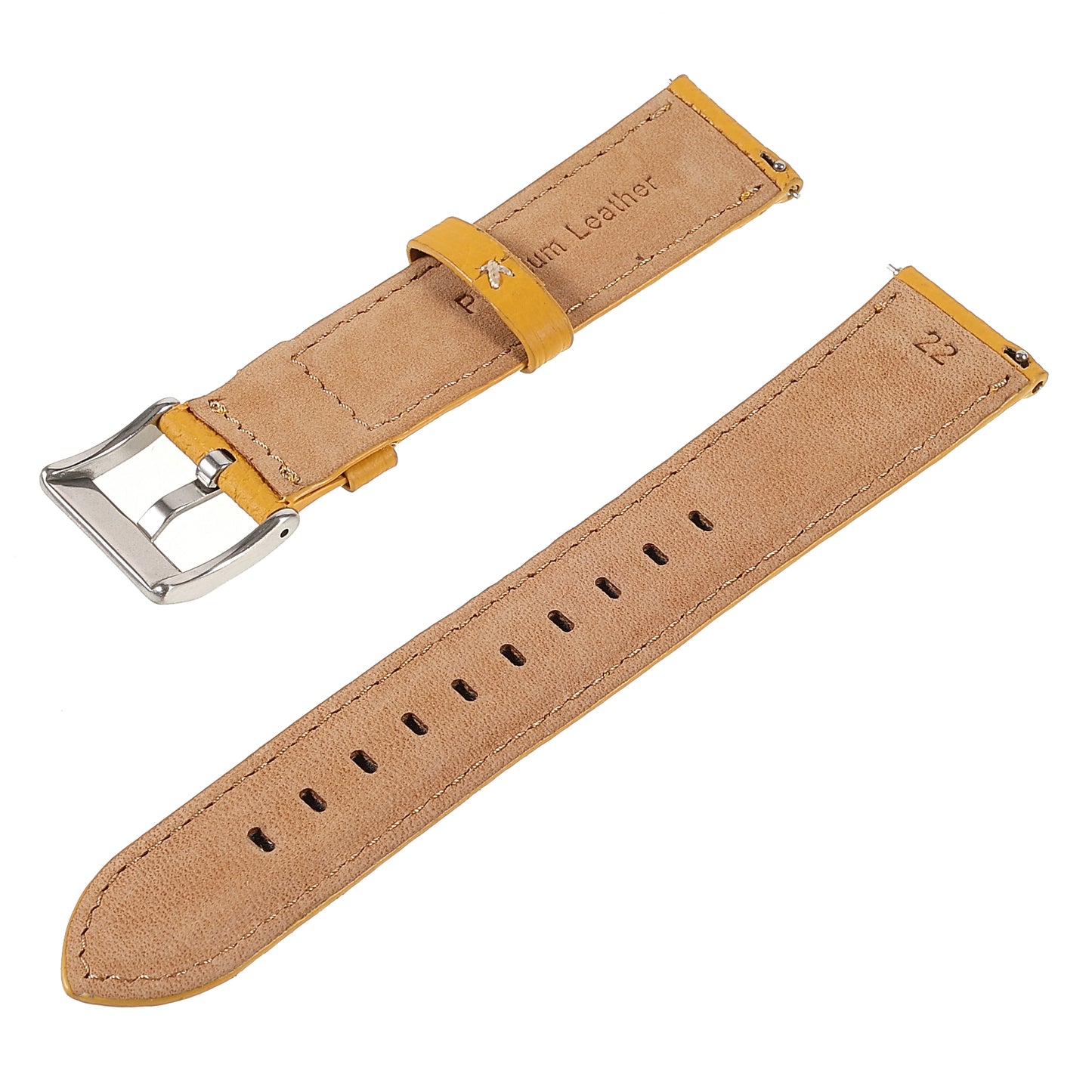 22mm Litchi Texture Genuine Leather Watch Band Adjustable Replacement Bracelet for Samsung Gear S3 Classic /Gear S3 Frontier/Galaxy Watch 46mm