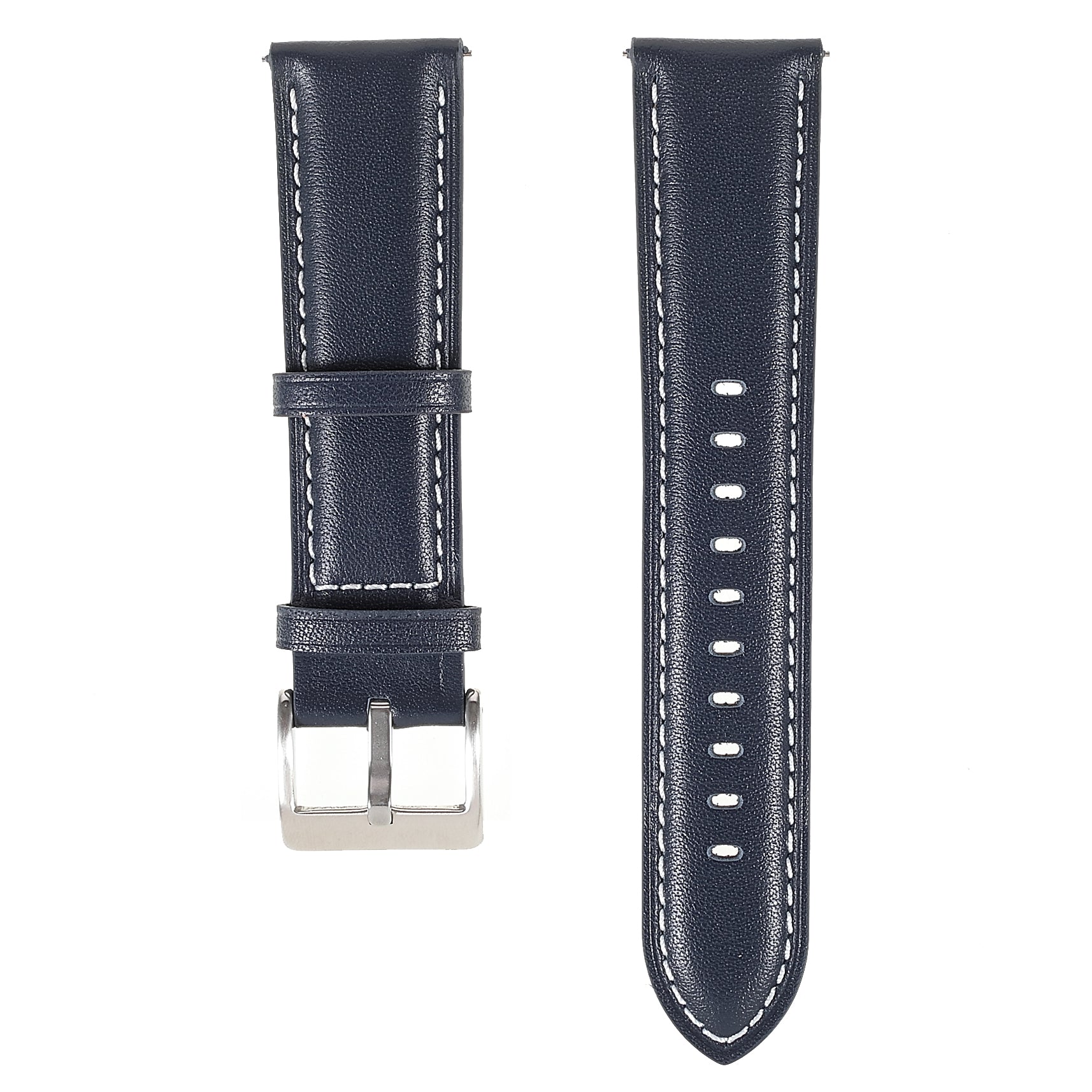 22mm Quick Release Genuine Leather Watch Band Adjustable Stitching Strap for Samsung Gear S3 Classic /Gear S3 Frontier/Galaxy Watch 46mm