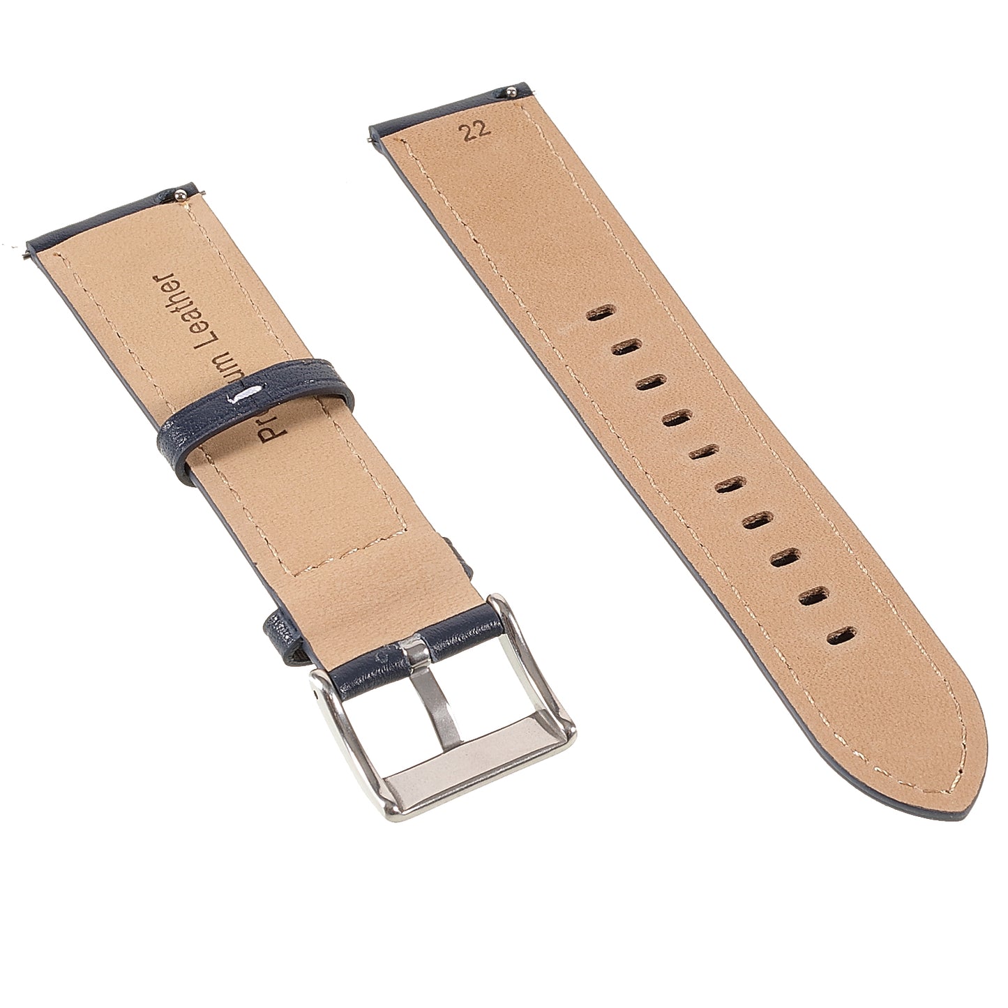 22mm Quick Release Genuine Leather Watch Band Adjustable Stitching Strap for Samsung Gear S3 Classic /Gear S3 Frontier/Galaxy Watch 46mm