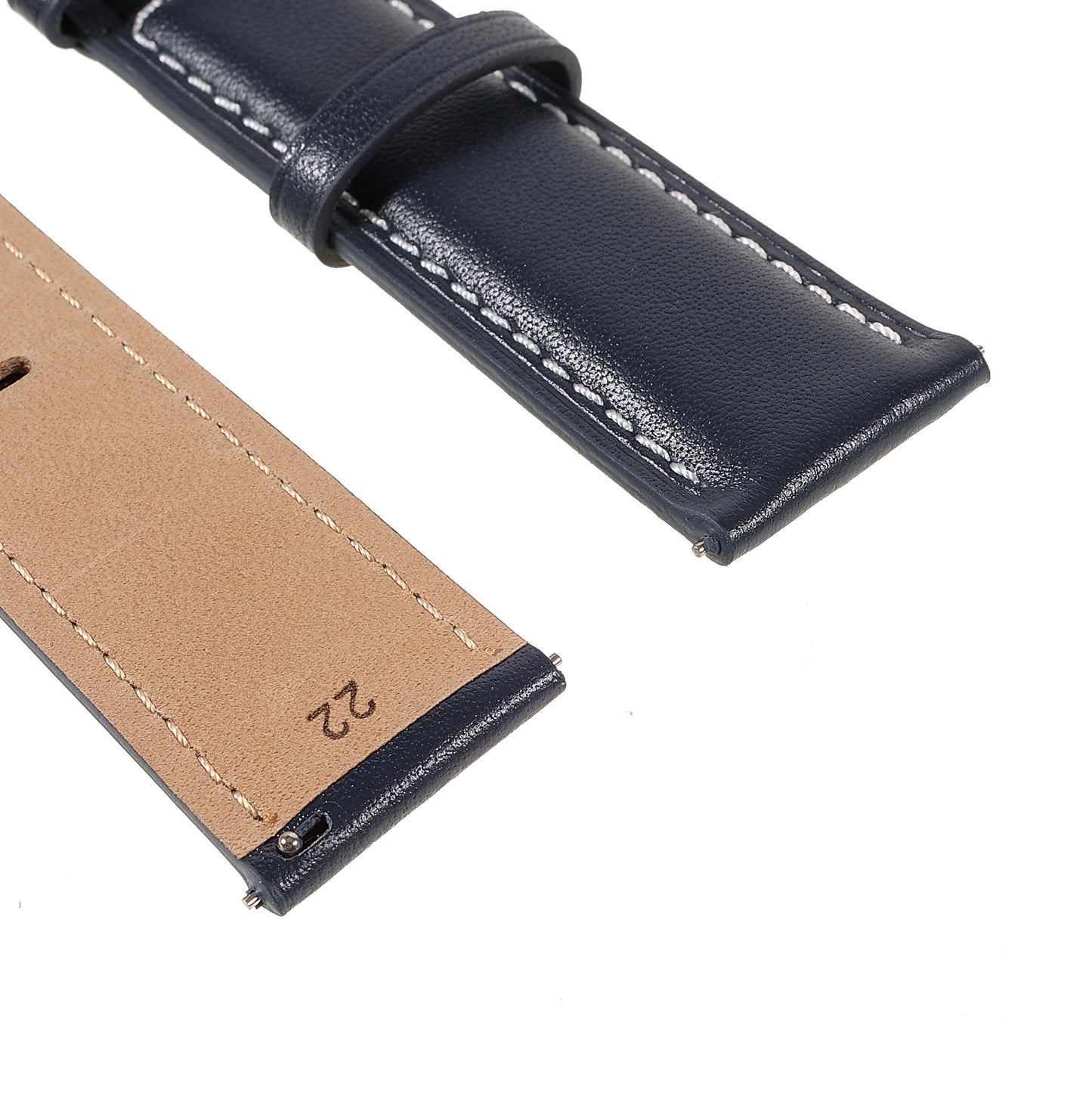 22mm Quick Release Genuine Leather Watch Band Adjustable Stitching Strap for Samsung Gear S3 Classic /Gear S3 Frontier/Galaxy Watch 46mm