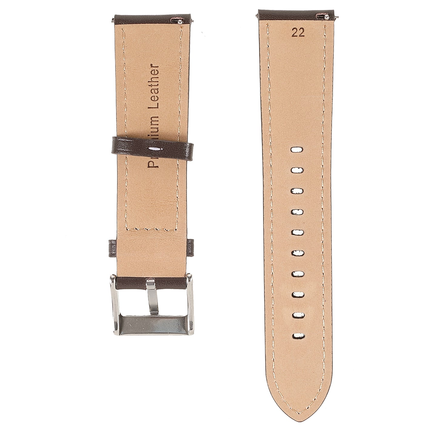 22mm Quick Release Genuine Leather Watch Band Adjustable Stitching Strap for Samsung Gear S3 Classic /Gear S3 Frontier/Galaxy Watch 46mm