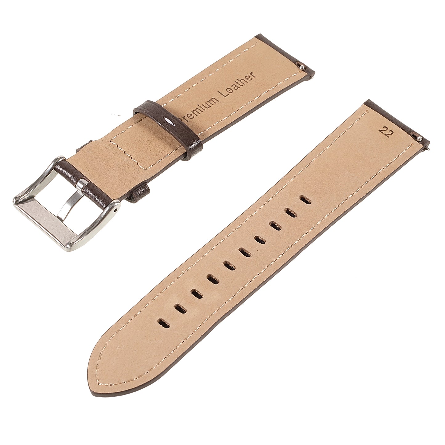 22mm Quick Release Genuine Leather Watch Band Adjustable Stitching Strap for Samsung Gear S3 Classic /Gear S3 Frontier/Galaxy Watch 46mm