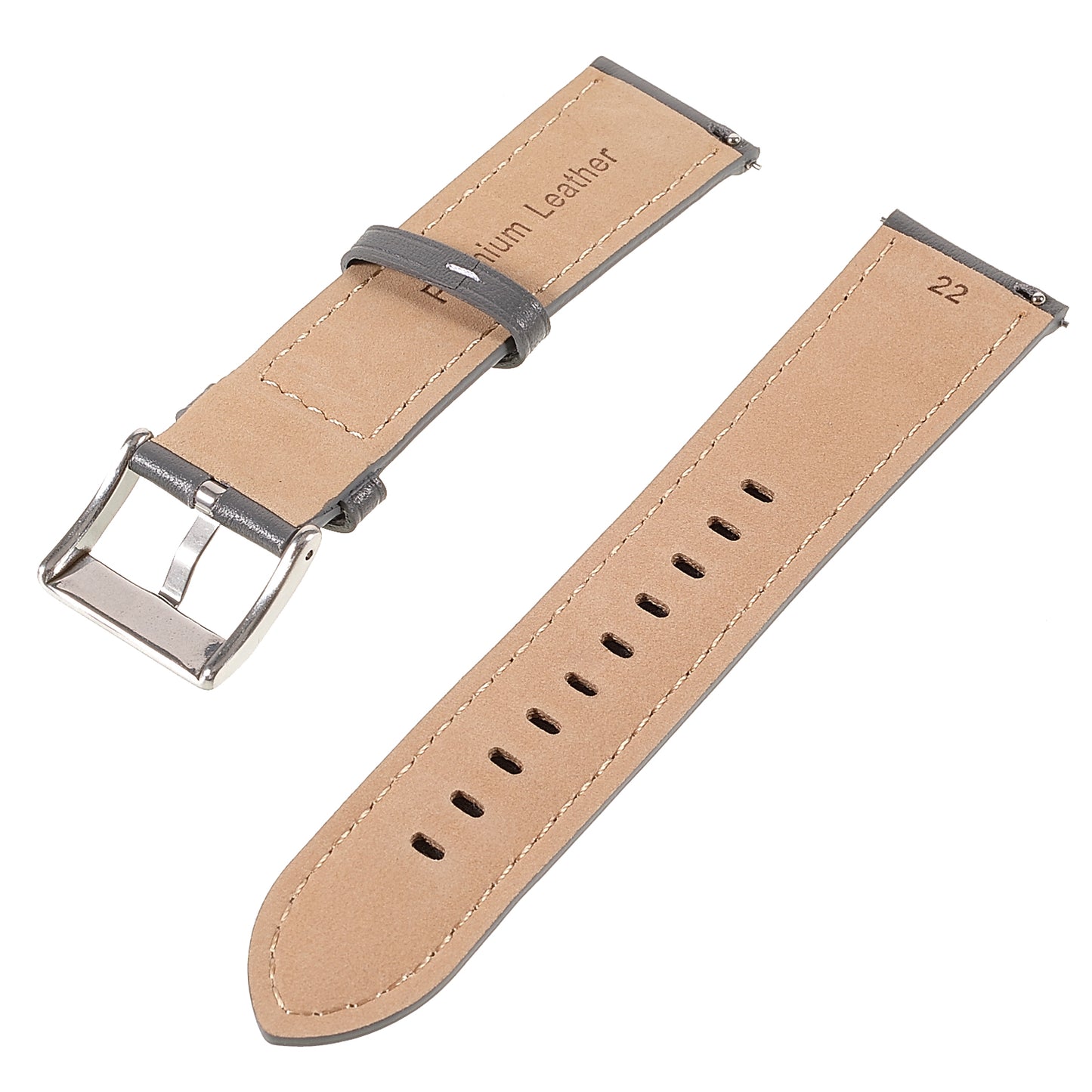 22mm Quick Release Genuine Leather Watch Band Adjustable Stitching Strap for Samsung Gear S3 Classic /Gear S3 Frontier/Galaxy Watch 46mm
