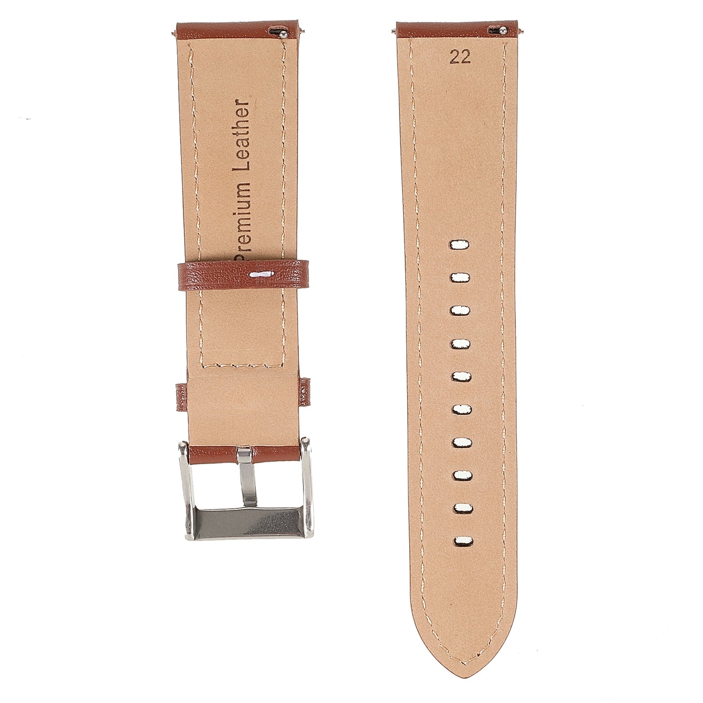 22mm Quick Release Genuine Leather Watch Band Adjustable Stitching Strap for Samsung Gear S3 Classic /Gear S3 Frontier/Galaxy Watch 46mm