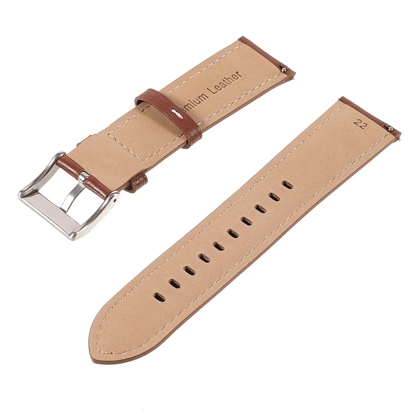 22mm Quick Release Genuine Leather Watch Band Adjustable Stitching Strap for Samsung Gear S3 Classic /Gear S3 Frontier/Galaxy Watch 46mm
