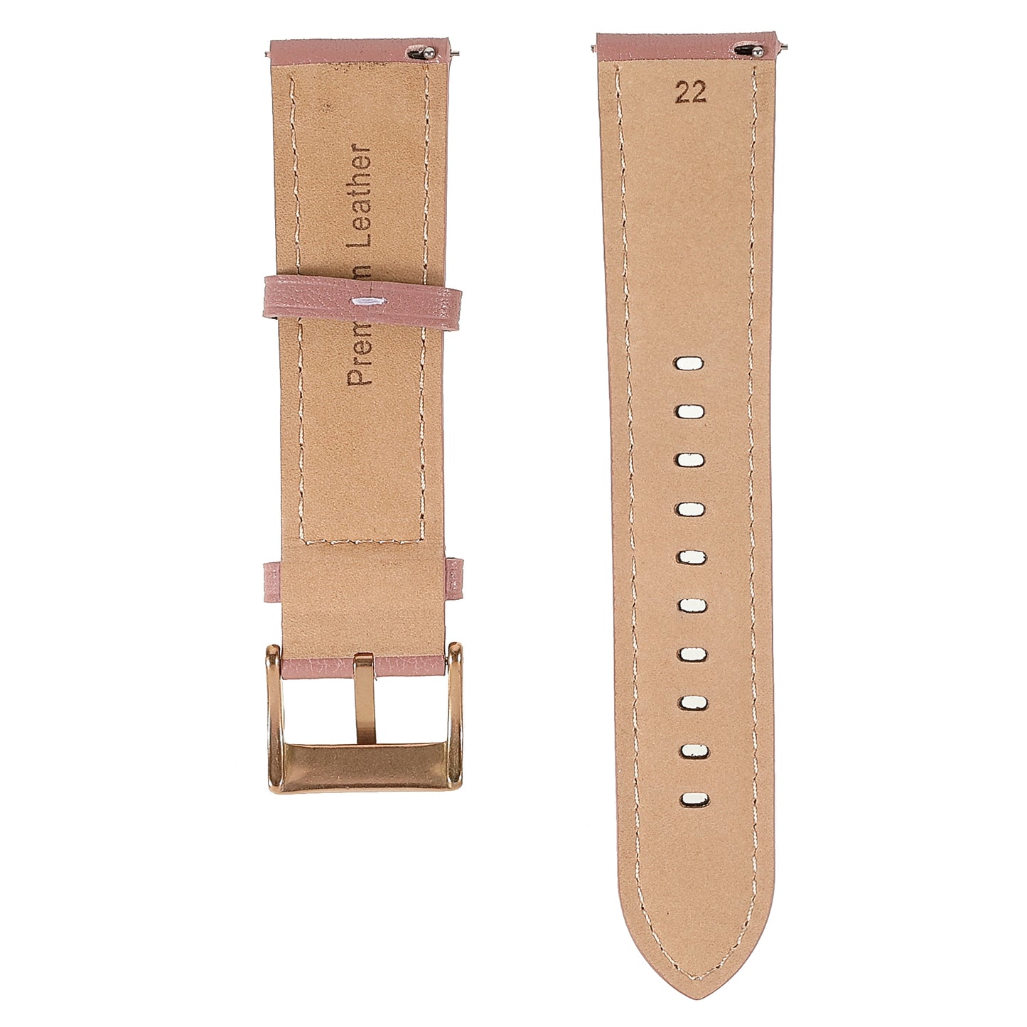 22mm Quick Release Genuine Leather Watch Band Adjustable Stitching Strap for Samsung Gear S3 Classic /Gear S3 Frontier/Galaxy Watch 46mm