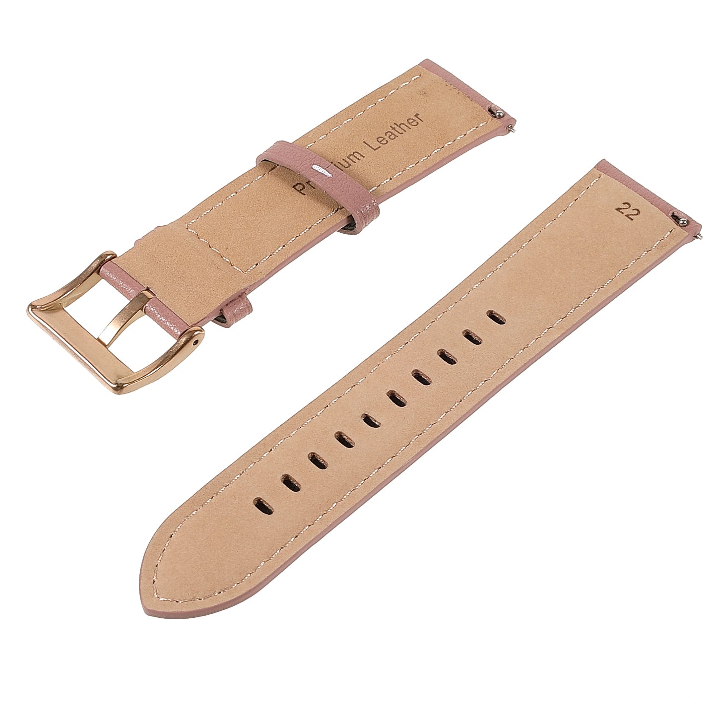 22mm Quick Release Genuine Leather Watch Band Adjustable Stitching Strap for Samsung Gear S3 Classic /Gear S3 Frontier/Galaxy Watch 46mm