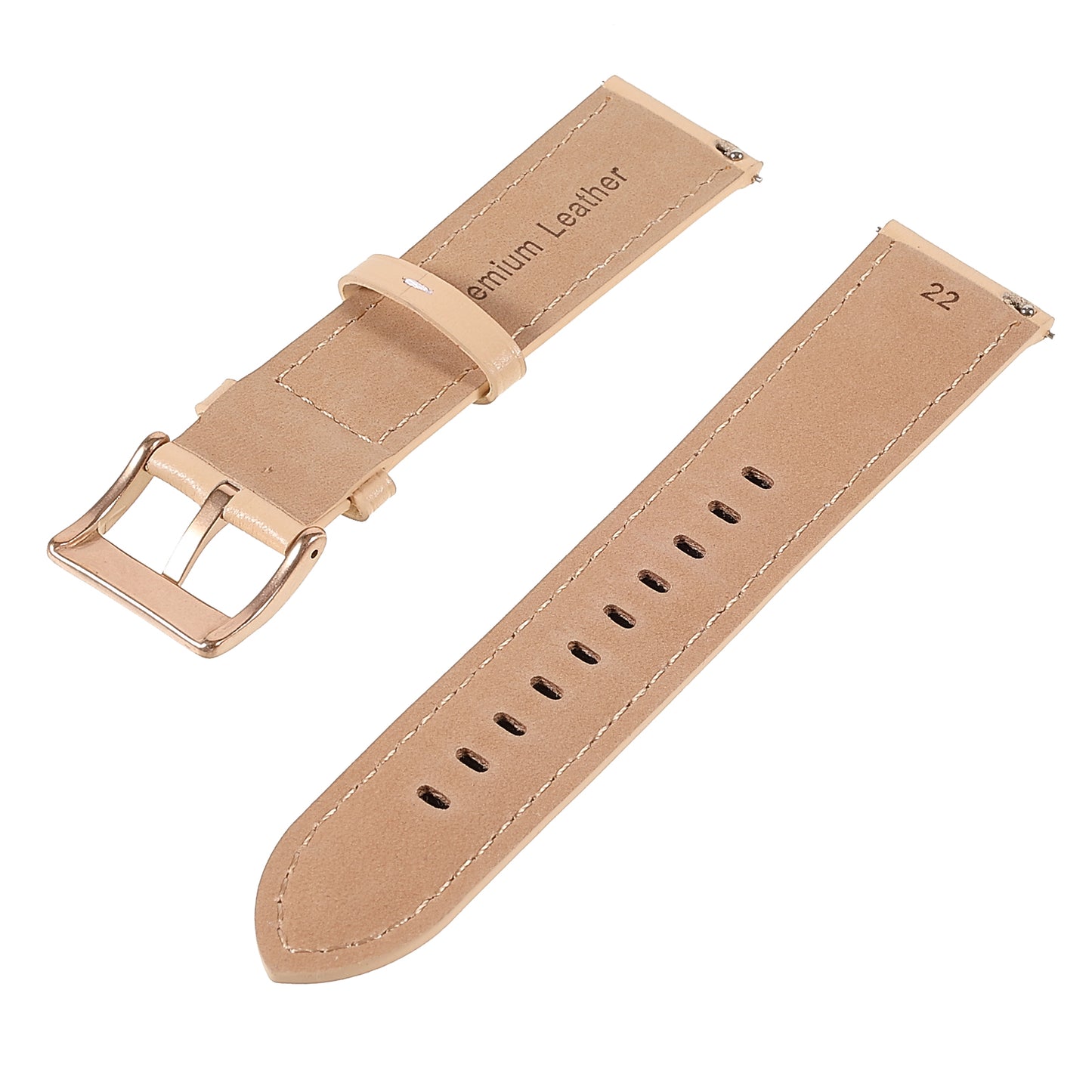 22mm Quick Release Genuine Leather Watch Band Adjustable Stitching Strap for Samsung Gear S3 Classic /Gear S3 Frontier/Galaxy Watch 46mm