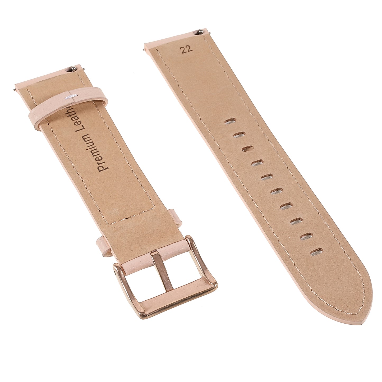 22mm Quick Release Genuine Leather Watch Band Adjustable Stitching Strap for Samsung Gear S3 Classic /Gear S3 Frontier/Galaxy Watch 46mm