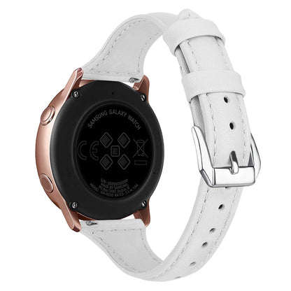 22mm Top Layer Cowhide Genuine Leather Smart Watch Strap Slim Watchband for Samsung Galaxy Watch3 45mm/Huawei Watch GT 2 Pro