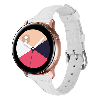 22mm Top Layer Cowhide Genuine Leather Smart Watch Strap Slim Watchband for Samsung Galaxy Watch3 45mm/Huawei Watch GT 2 Pro
