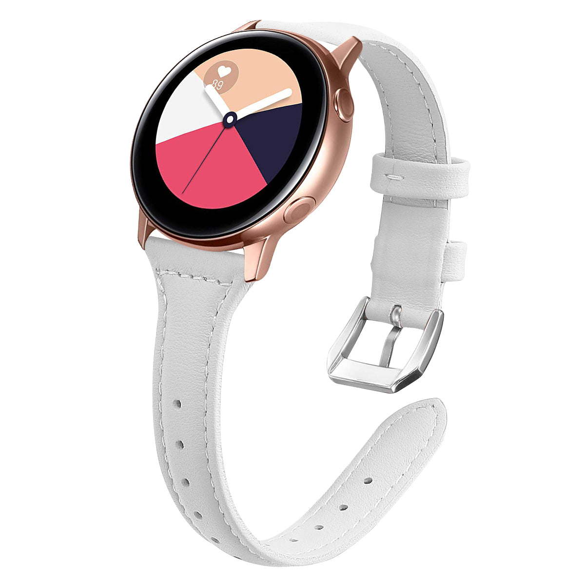 22mm Top Layer Cowhide Genuine Leather Smart Watch Strap Slim Watchband for Samsung Galaxy Watch3 45mm/Huawei Watch GT 2 Pro