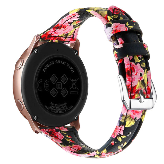 22mm Top Layer Cowhide Genuine Leather Smart Watch Strap Slim Watchband for Samsung Galaxy Watch3 45mm/Huawei Watch GT 2 Pro
