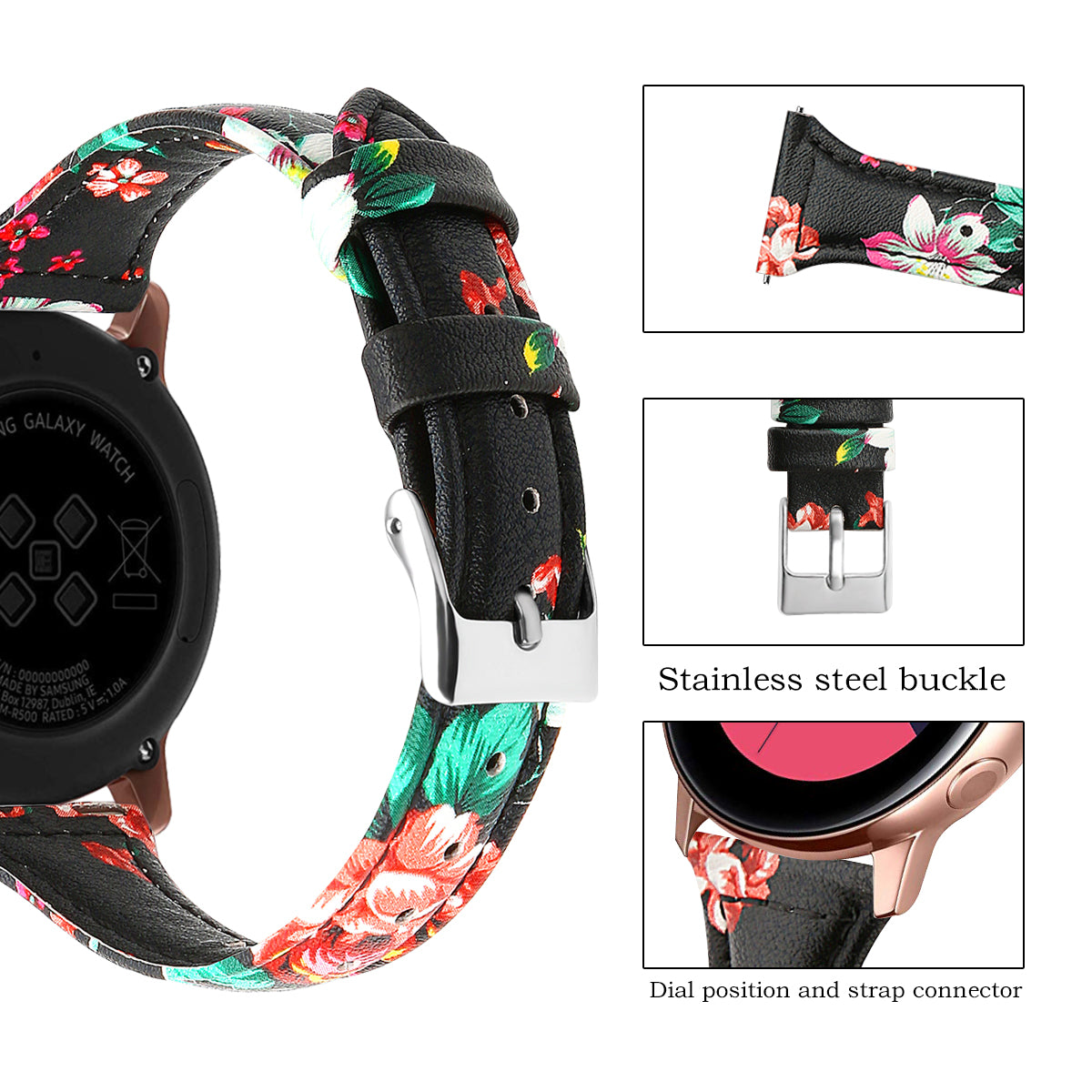 22mm Top Layer Cowhide Genuine Leather Smart Watch Strap Slim Watchband for Samsung Galaxy Watch3 45mm/Huawei Watch GT 2 Pro
