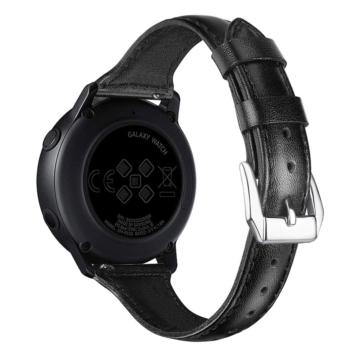 22mm Top Layer Cowhide Genuine Leather Smart Watch Strap Slim Watchband for Samsung Galaxy Watch3 45mm/Huawei Watch GT 2 Pro