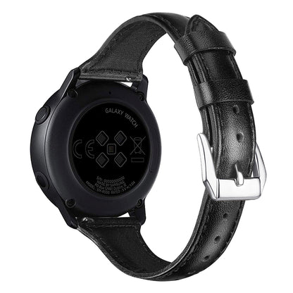 22mm Top Layer Cowhide Genuine Leather Smart Watch Strap Slim Watchband for Samsung Galaxy Watch3 45mm/Huawei Watch GT 2 Pro