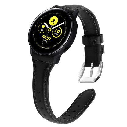 22mm Top Layer Cowhide Genuine Leather Smart Watch Strap Slim Watchband for Samsung Galaxy Watch3 45mm/Huawei Watch GT 2 Pro
