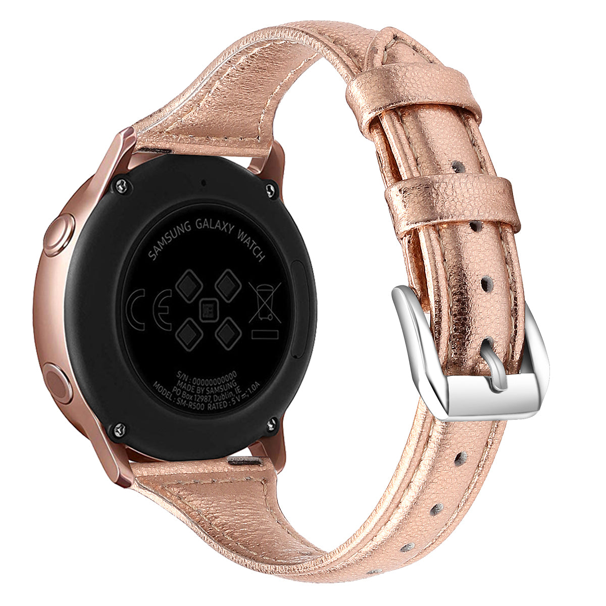 22mm Top Layer Cowhide Genuine Leather Smart Watch Strap Slim Watchband for Samsung Galaxy Watch3 45mm/Huawei Watch GT 2 Pro