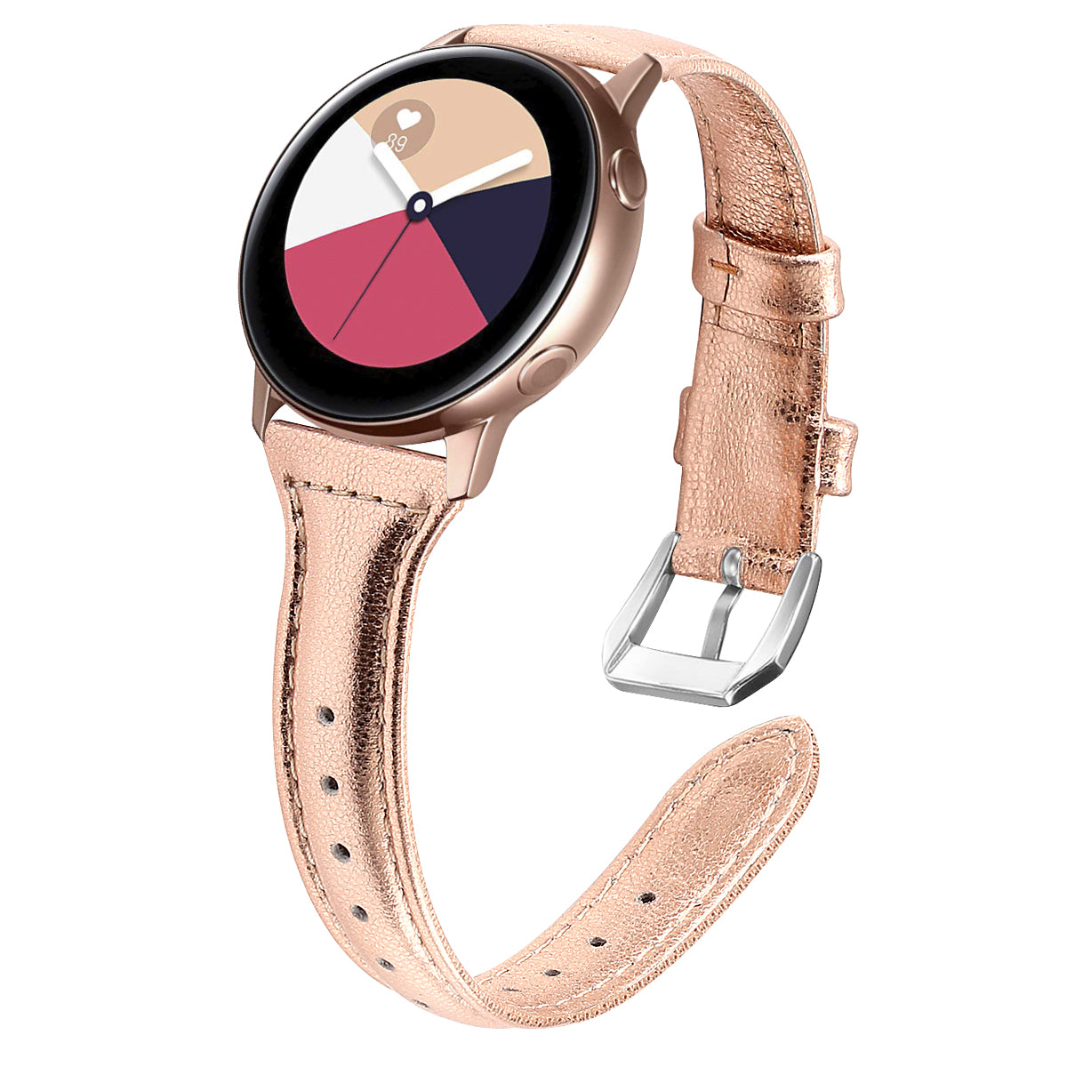 22mm Top Layer Cowhide Genuine Leather Smart Watch Strap Slim Watchband for Samsung Galaxy Watch3 45mm/Huawei Watch GT 2 Pro
