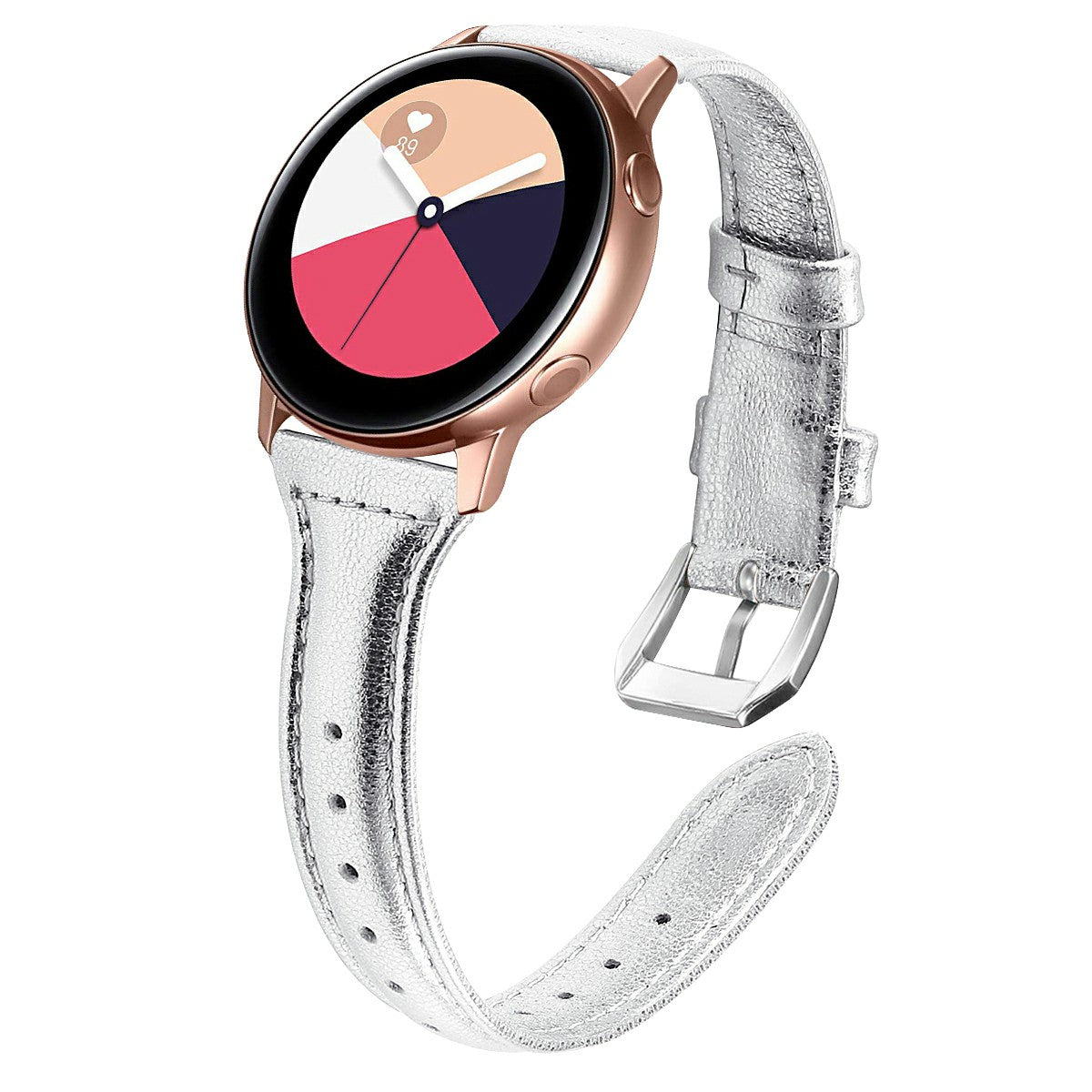 22mm Top Layer Cowhide Genuine Leather Smart Watch Strap Slim Watchband for Samsung Galaxy Watch3 45mm/Huawei Watch GT 2 Pro