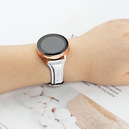 22mm Top Layer Cowhide Genuine Leather Smart Watch Strap Slim Watchband for Samsung Galaxy Watch3 45mm/Huawei Watch GT 2 Pro
