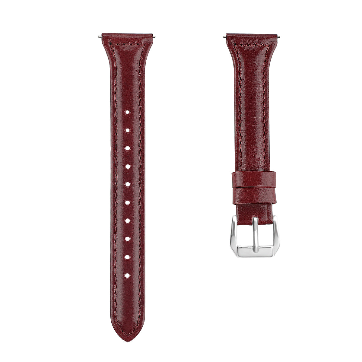 22mm Top Layer Cowhide Genuine Leather Smart Watch Strap Slim Watchband for Samsung Galaxy Watch3 45mm/Huawei Watch GT 2 Pro