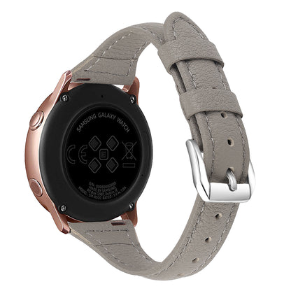 22mm Top Layer Cowhide Genuine Leather Smart Watch Strap Slim Watchband for Samsung Galaxy Watch3 45mm/Huawei Watch GT 2 Pro