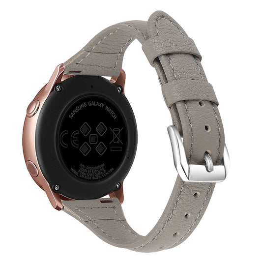 22mm Top Layer Cowhide Genuine Leather Smart Watch Strap Slim Watchband for Samsung Galaxy Watch3 45mm/Huawei Watch GT 2 Pro