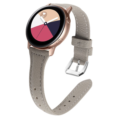 22mm Top Layer Cowhide Genuine Leather Smart Watch Strap Slim Watchband for Samsung Galaxy Watch3 45mm/Huawei Watch GT 2 Pro