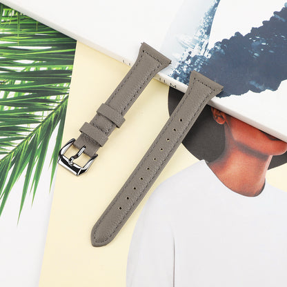 22mm Top Layer Cowhide Genuine Leather Smart Watch Strap Slim Watchband for Samsung Galaxy Watch3 45mm/Huawei Watch GT 2 Pro