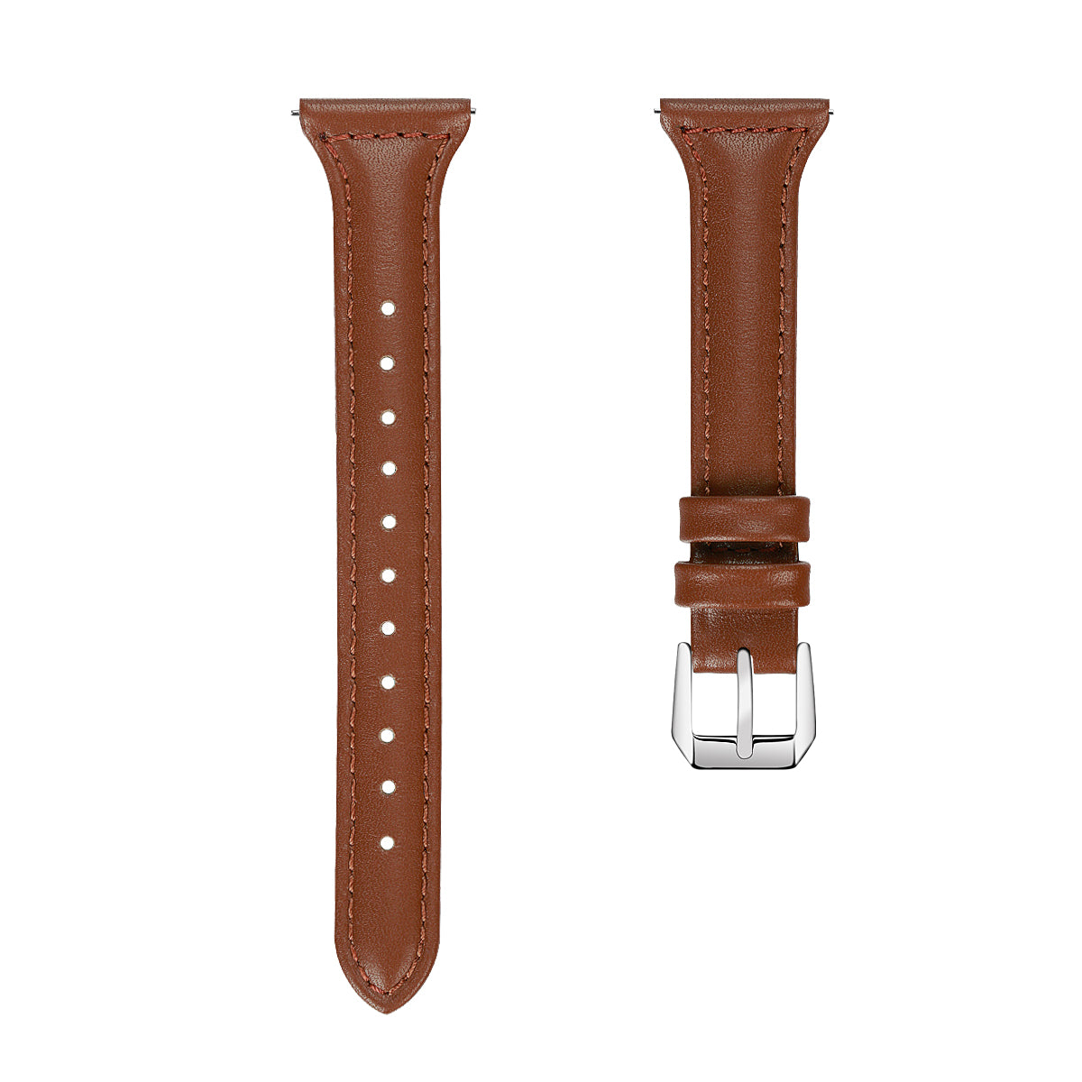 22mm Top Layer Cowhide Genuine Leather Smart Watch Strap Slim Watchband for Samsung Galaxy Watch3 45mm/Huawei Watch GT 2 Pro