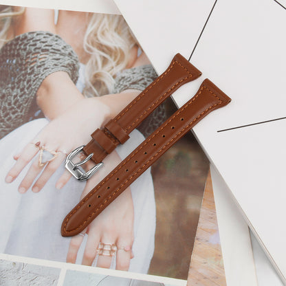 22mm Top Layer Cowhide Genuine Leather Smart Watch Strap Slim Watchband for Samsung Galaxy Watch3 45mm/Huawei Watch GT 2 Pro