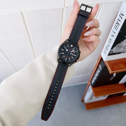 20mm Genuine Leather Smart Watch Replacement Strap for Samsung Galaxy Watch 4 / 4 Classic / Amazfit GTS 3