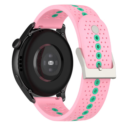 20mm Bi-color Silicone Watch Strap Wristband for Huawei Watch GT3 42mm/Samsung Galaxy Watch 42mm