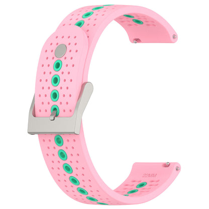 20mm Bi-color Silicone Watch Strap Wristband for Huawei Watch GT3 42mm/Samsung Galaxy Watch 42mm