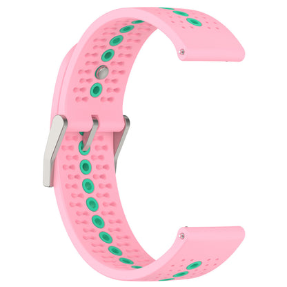 20mm Bi-color Silicone Watch Strap Wristband for Huawei Watch GT3 42mm/Samsung Galaxy Watch 42mm